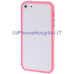 Iphone 5 Bumper transparent avec bordure rose