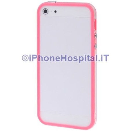 Iphone 5 Bumper transparent avec bordure rose