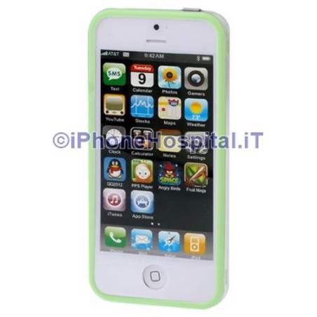Iphone 5 Bumper Transparente con Borde Verde - 2