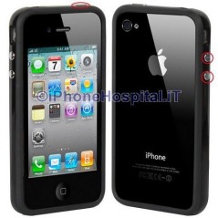 Capa protetora de silicone semi-rígido preto para iPhone 4 - 2