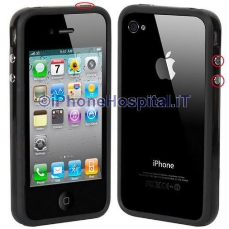 Semi-rigid black silicone bumper for iPhone 4