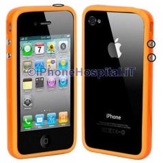 Capa de silicone semi-rígida laranja para iPhone 4 - 2