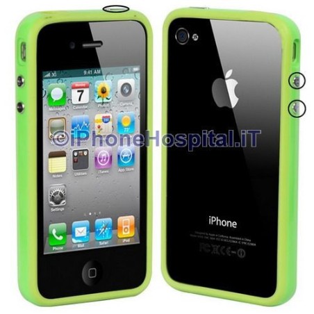 Bumper in silicone semi-rigido Verde per iPhone 4G  - 2
