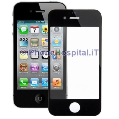 Vetro per Apple iPhone 4/4S color Nero 5 pezzi - 3