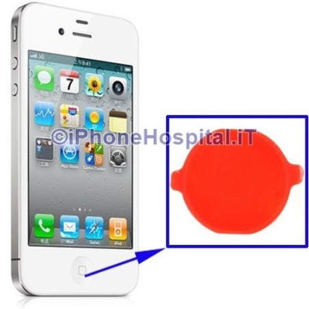 Red Home Button for Apple iPhone 4G - 1