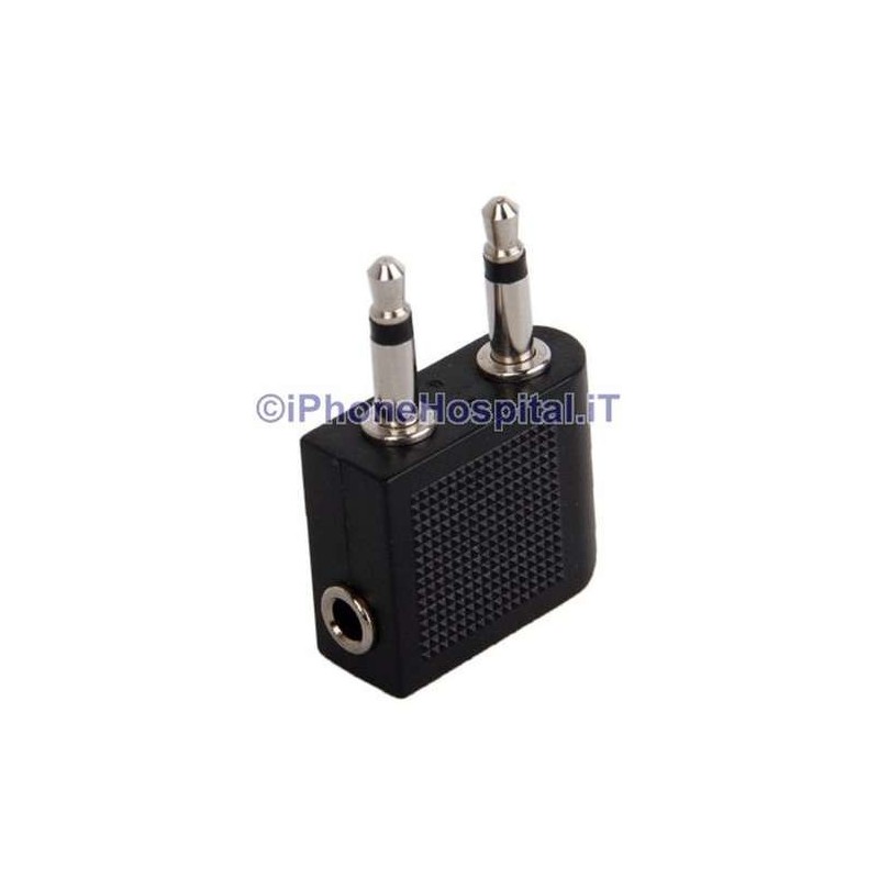 Adattatore Per Aereo Per Cuffie 3,5 Mm - Pack Da 3, Converte Doppia Spina Airline In Jack Standard, Placcato Oro
