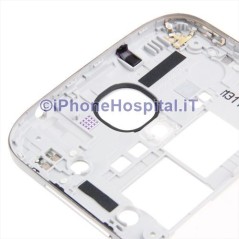 Samsung Marco de placa central con teclas plateadas para Galaxy S4 i9500