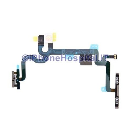 Flat Flex Accensione Power Tasti Volume Mute Flash Microfono per iPhone 7 - 1