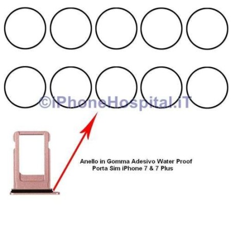 Anello in gomma Guarnizione porta Sim iPhone 7 & 7 Plus - 1