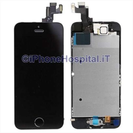 Vidro + Touch + LCD para iPhone 5S / SE Preto OEM Montado com Botão Home - 2