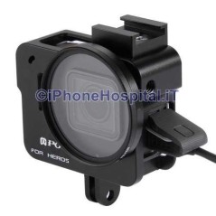 Protective Case Shell for GoPro Hero 5 in Black Aluminum + 52mm UV Lens - 1