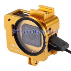 Protective Case Shell for GoPro Hero 5 in Aluminum (GOLD) + 52mm UV Lens - 2