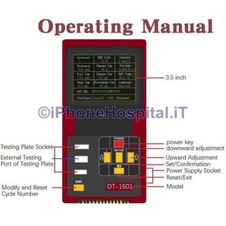 Comprobador de baterías de teléfonos móviles iPhone DT-1601