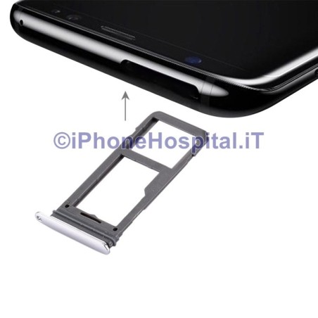Samsung Support de fente Sim Plateau trolley couleur argent pour Galaxy S8 - 3