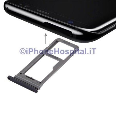 Samsung Soporte Sim Ranura Bandeja Trolley Color Negro para Galaxy S8 - 4