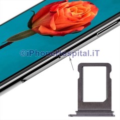 Slot Porta Sim Carrello Carrellino per Apple iPhone X Nero - 5
