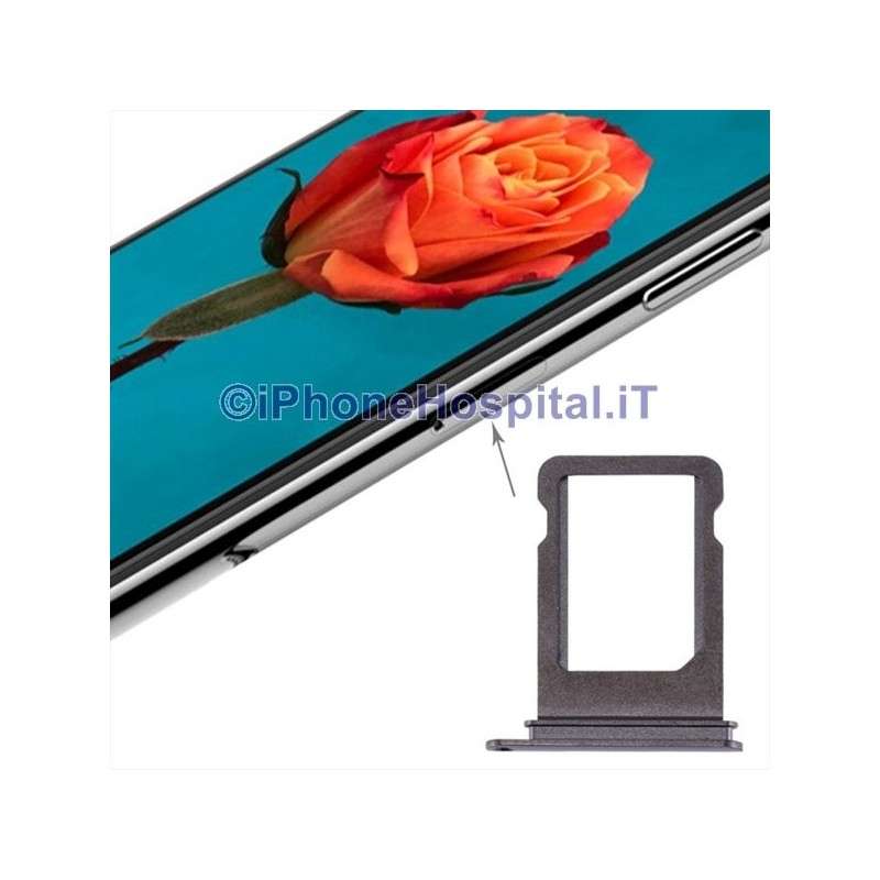 Slot Porta Sim Carrello Carrellino per Apple iPhone X Nero - 5 Slot Porta Sim Carrello Carrellino per Apple iPhone X Nero - 5
