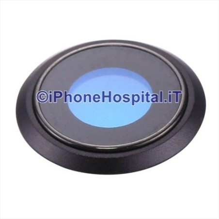Lente Anello Vetro Vetrino Obbiettivo Camera Fotocamera per Apple iPhone 8 Nero - 2