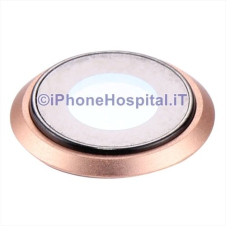Lente Anello Vetro Vetrino Obbiettivo Camera Fotocamera per Apple iPhone 8 Oro - 1
