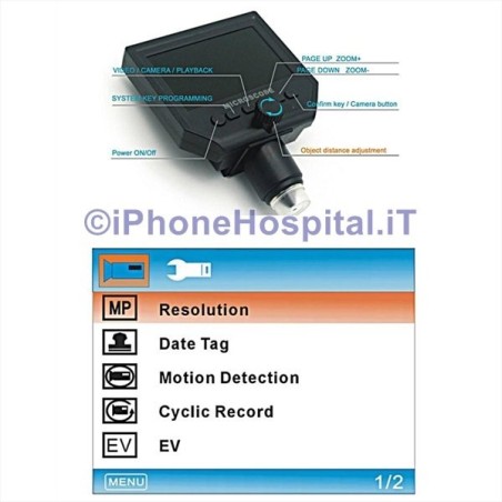 Microscopio con Pantalla Digital 4,3" 8 LED 600 x 3MP