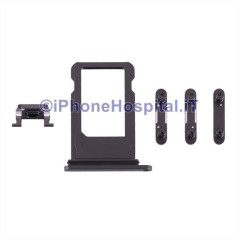 Porta Sim Card Slot + Tasti Volume,Accensione, Mute Grigio per Apple iPhone 8 - 1