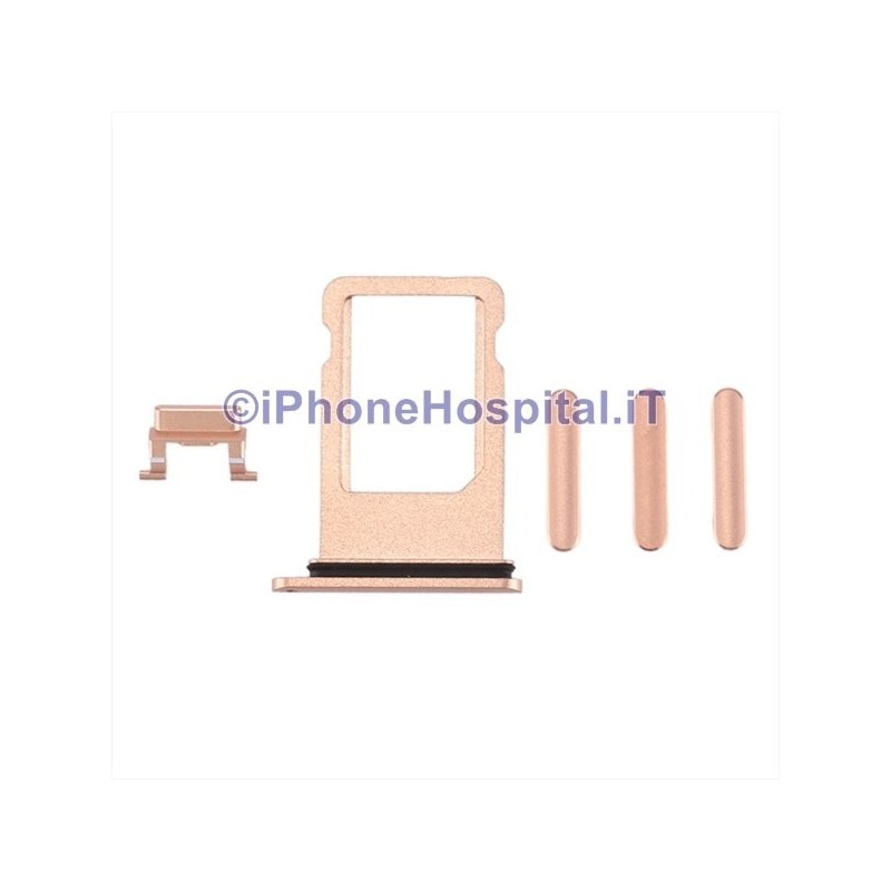 Sim Card Slot + Volume, Power, Mute Keys Gold (Gold) for Apple iPhone 8 - 1 Sim Card Slot + Volume, Power, Mute Keys Gold (Gold) for Apple iPhone 8 - 1
