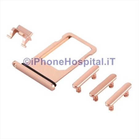 Apple Emplacement pour carte Sim + boutons de volume, d'alimentation et de sourdine Or (Gold) pour iPhone 8