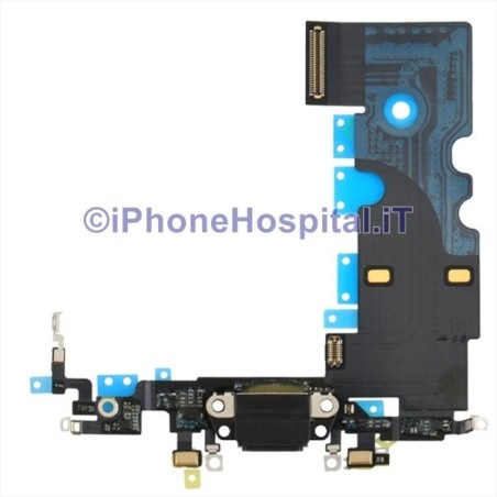 Connettore Ricarica Jack Cuffie Microfono Antenna Nero per iPhone 8 - 4
