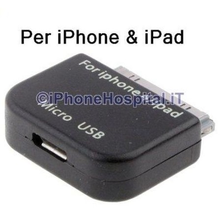 Adattatore Convertitore Micro USB pe iPhone 4,4S,3GS/3G,iPad 2/iPad 3,iPod Touch - 1