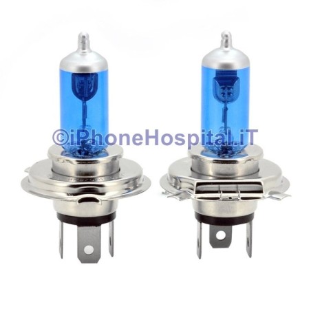 Pareja de Bombillas Halógenas H4 Blancas 100w Efecto Xenón 6000K 2400 Lúmenes - 1