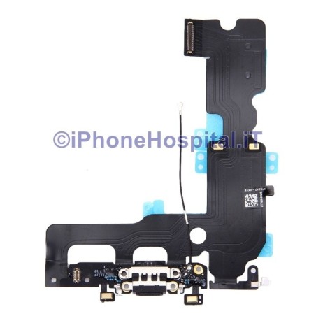 Connettore Ricarica Jack Cuffie Microfono Flat Antenna Colore Nero iPhone 7 Plus - 1