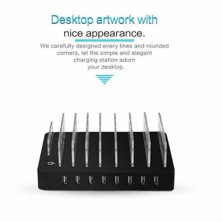 Chargeur rapide professionnel 8 ports USB 19,2A AC100-240V