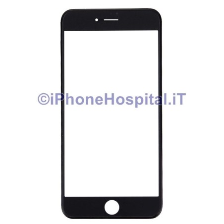 Apple Cadre avec vitre avant et feuille d'oie pour iPhone 7 Plus Noir