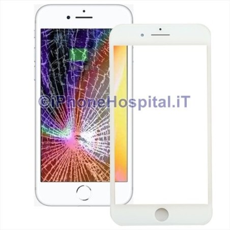 Cornice Frame con Vetro Anteriore e Foglio Oca per Apple iPhone 8 Bianco - 3