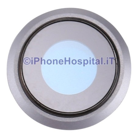 Lente Anello Vetro Vetrino Obbiettivo Cam Fotocamera per Apple iPhone 8 Argento - 1