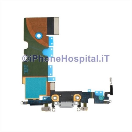 Charging Connector Headphone Microphone Antenna Silver Jack for iPhone 8