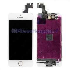 Vetro + Touch + Lcd per iPhone 5S/SE Bianco OEM Assemblato con Tasto Home Gold - 1