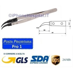 Pince à épiler professionnelle antistatique avec pointe incurvée interchangeable ESD-7A - 5