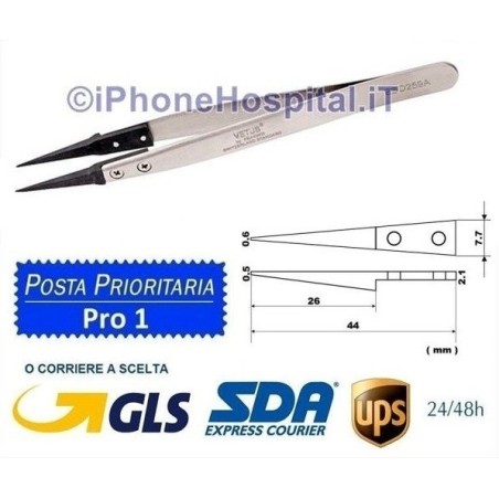 Pince à épiler professionnelle antistatique à bout droit interchangeable ESD-259A - 5