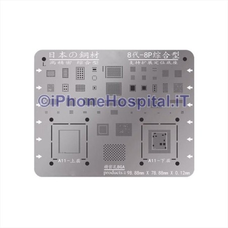 BGA Reballing Stencil for Apple iPhone 8 / 8 Plus - 1