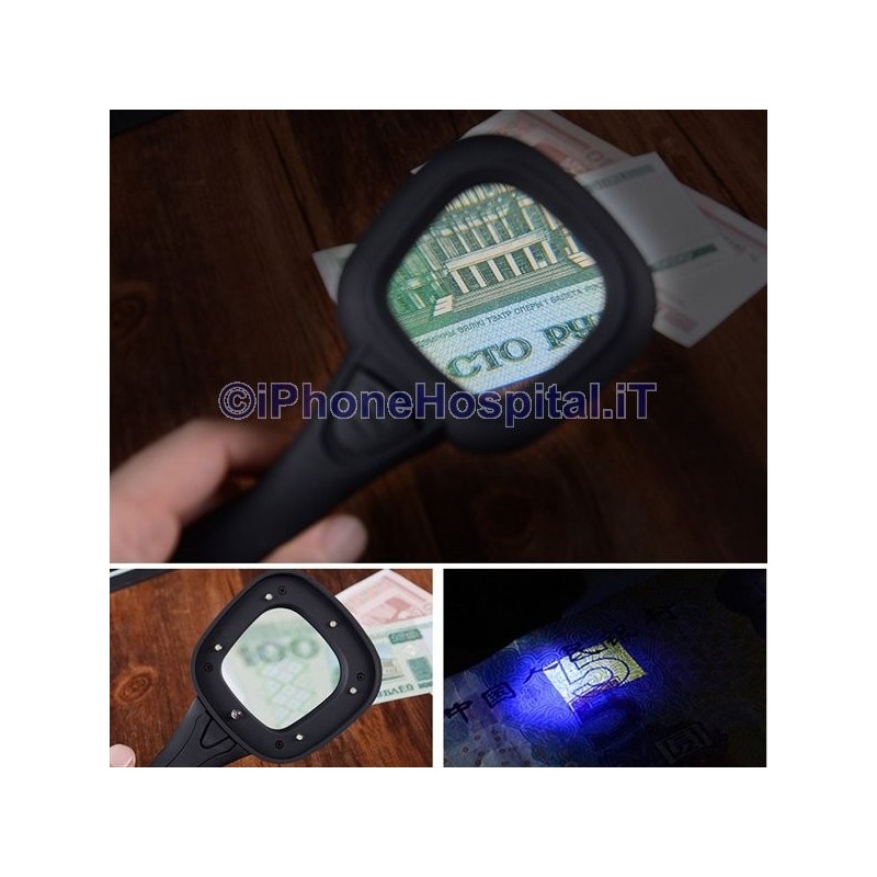 Lupa 3 en 1 6 Led 4X Detector de Billetes - 3 Lupa 3 en 1 6 Led 4X Detector de Billetes - 3