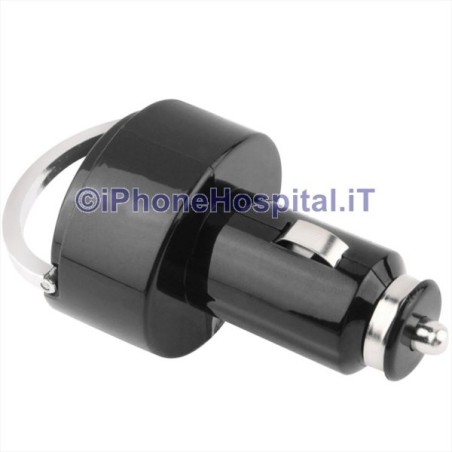 Cargador USB doble para coche de 3,1 A (2,1 + 1 A) con anillo extraíble