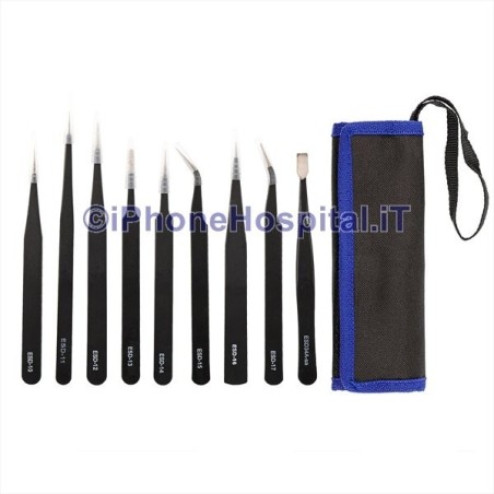 Jeu de 9 pinces antistatiques de haute précision ESD - 4