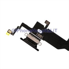 Flat Microphone Charging Connector Black Color for iPhone X
