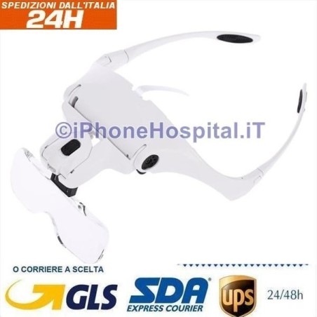 Occhiali con 5 Lenti D'ingrandimento 1.0X /1.5X /2.0X /2.5X /3.5X e Luce a Led - 4