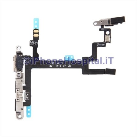 Flex Cable Volume Mute and Power with Metal Mounts for iPhone 5 - 4