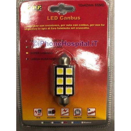 Car Bulb CanBus (12V DC) T11 5W 6 Led SMD 7000-8000K Torpedo - 1