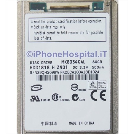 iPod Classic 6 th Hard Disk 80GB - MK8022GAA - 1