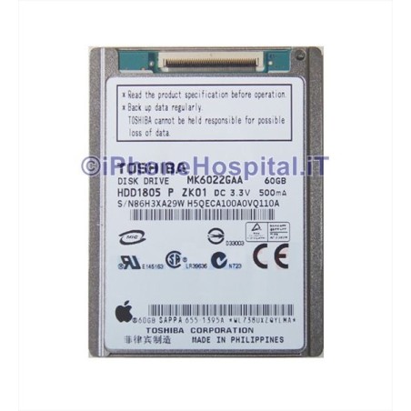Hard Disk 60 GB MK6022GAA per iPod Classic 6 th - 1