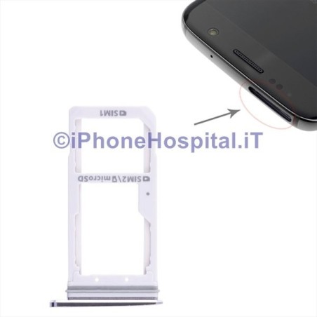 Porta Sim Slot Slitta Vassoio Color Nero per Samsung Galaxy S7 G930 G930F - 5